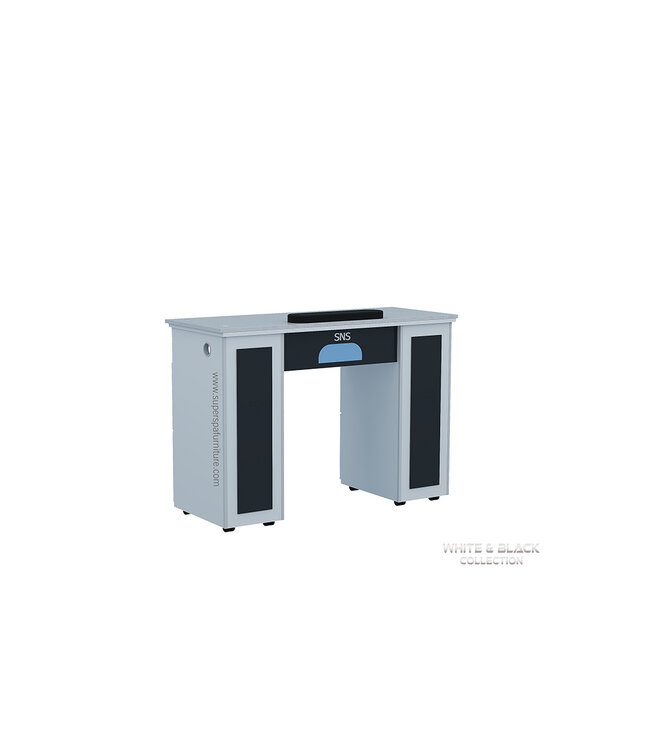 SNS White & Black  WB981  Nail Table with LED Hole Lamp