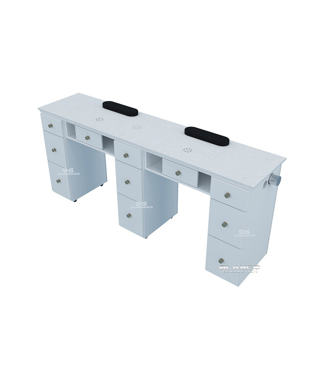 SNS BLANCO BL152  Double Nail Table With Pipe