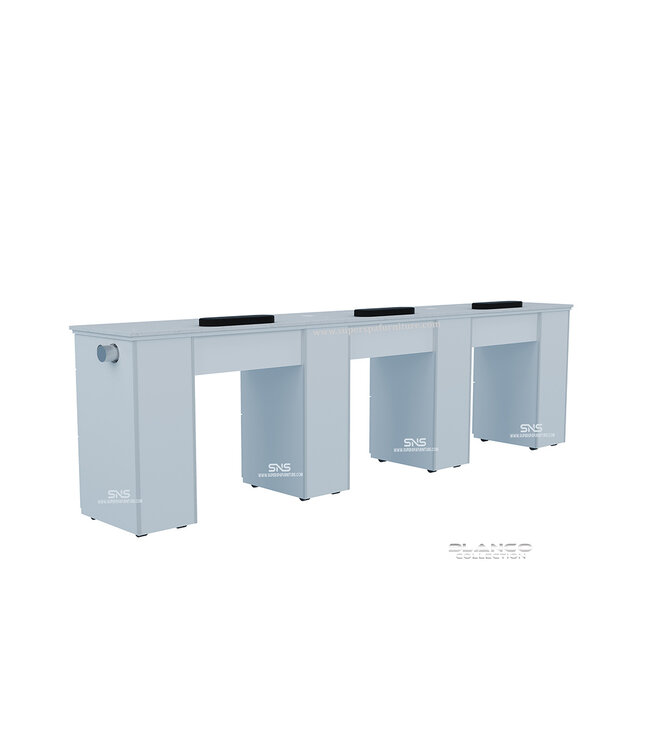 SNS BLANCO BL153 Triple Nail Table With Pipe