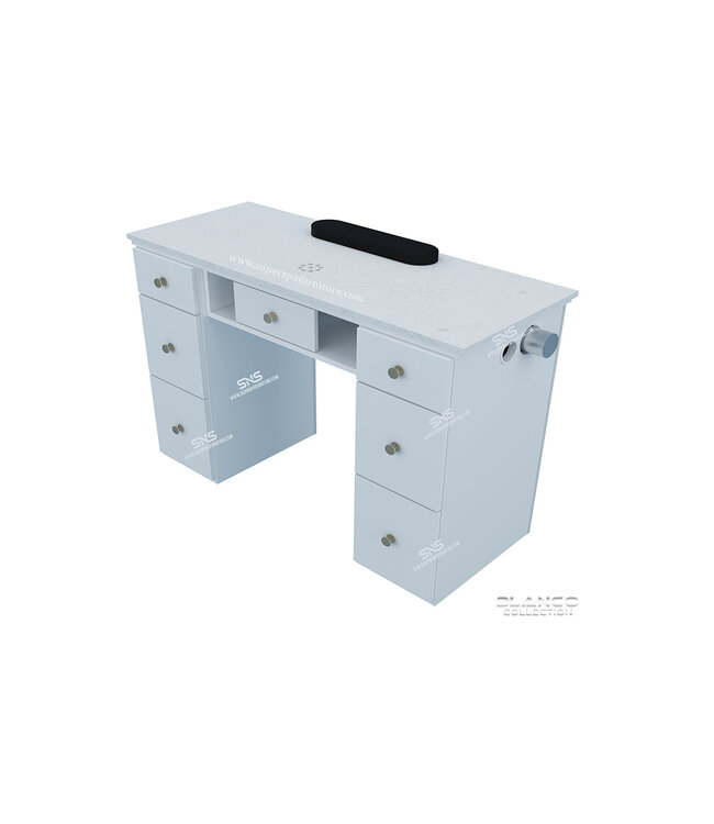 SNS BLANCO BL153 Triple Nail Table With Pipe