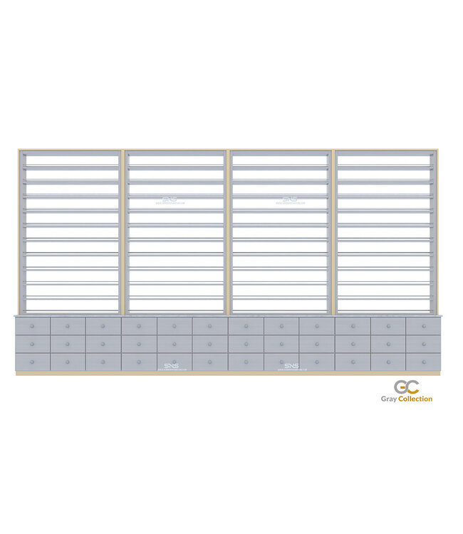 SNS Gray & Gold  GD144  Gel & Dip  Floor Center