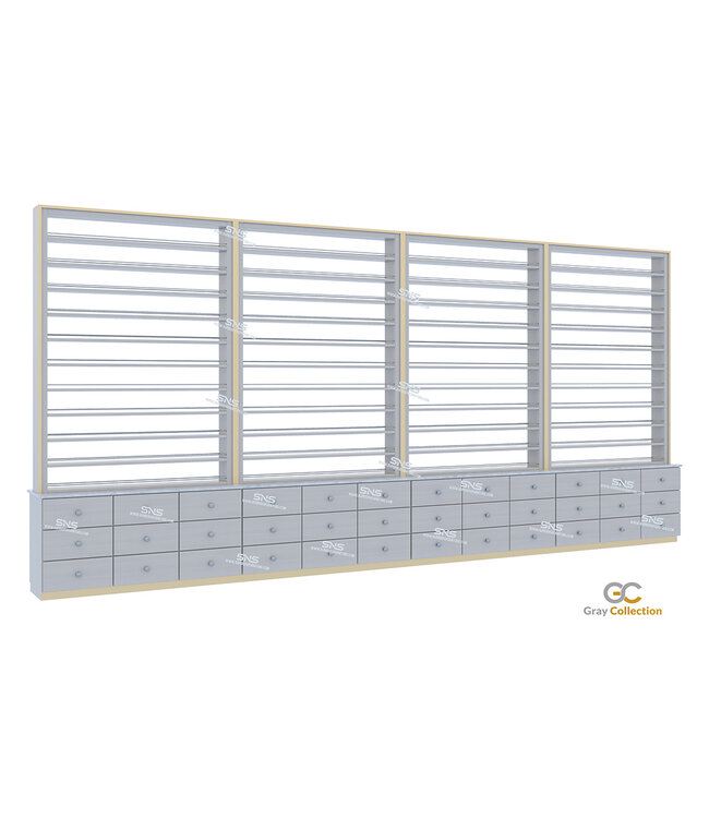 SNS Gray & Gold  GD144  Gel & Dip  Floor Center