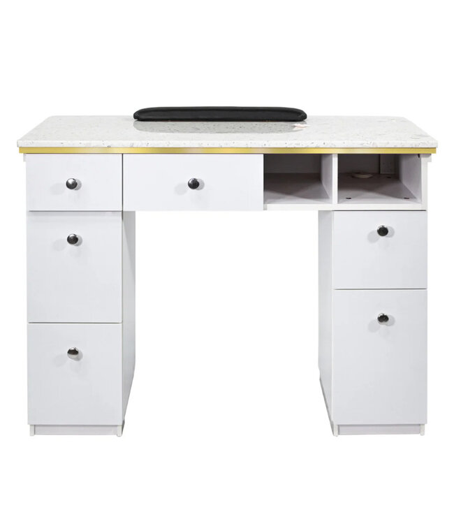 SNS Nail Table White & Gold