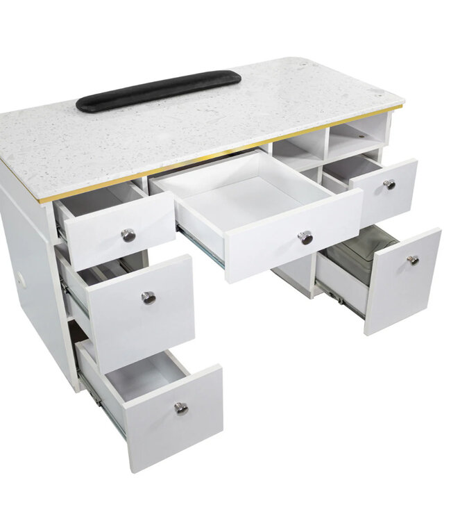 SNS Nail Table White & Gold