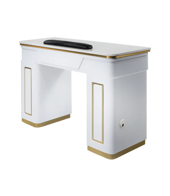 SNS Nail Table White & Gold