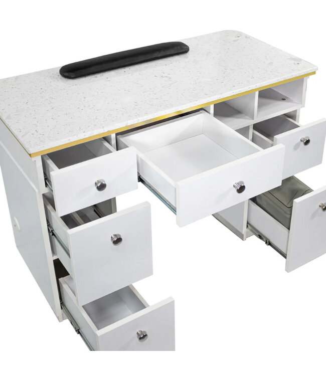 SNS Nail Table White & Silver