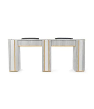 SNS Gray & Gold GD302 Double Nail Table
