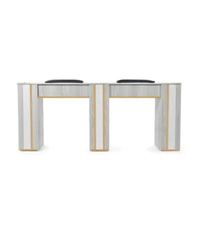 SNS Gray & Gold GD302 Double Nail Table