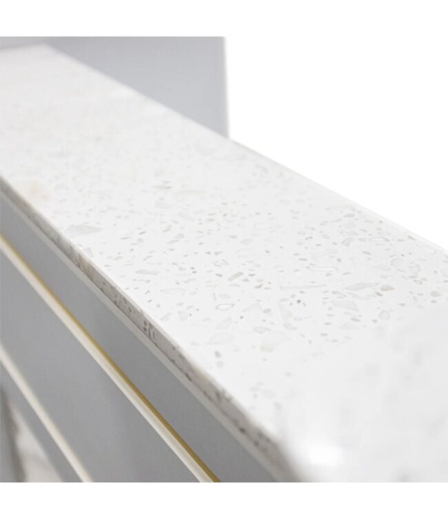 SNS Reception Desk LED  White & Gold