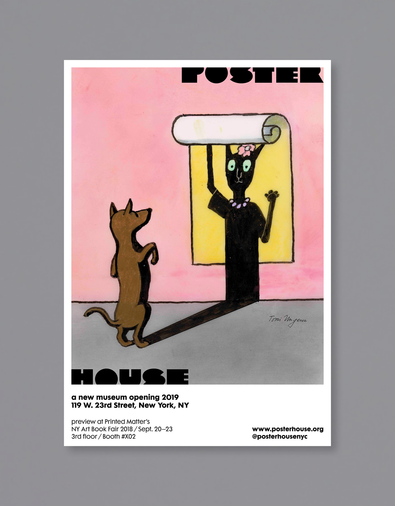 Tomi Ungerer Poster House P.S. 1 Bookfair (Cat/Dog) - Poster Tomi Ungerer Poster House P.S. 1 Bookfair (Cat/Dog) - Poster
