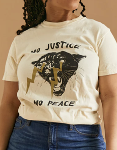 No Justice No Peace T-Shirt Ivory