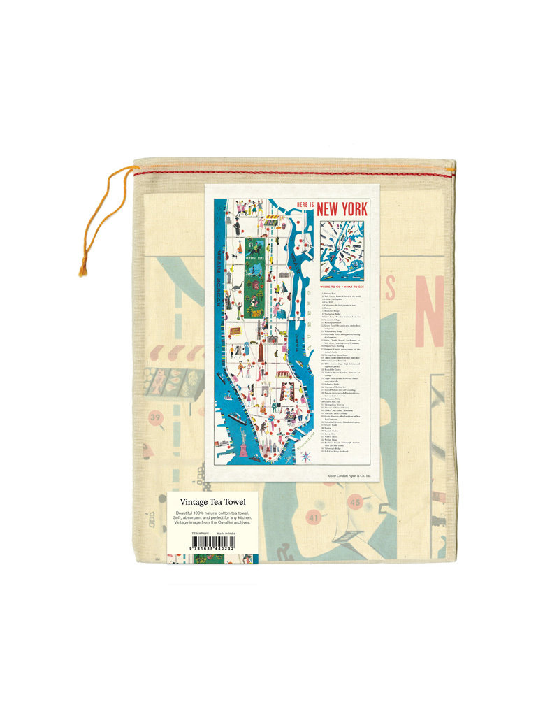 New York Map Tea Towel