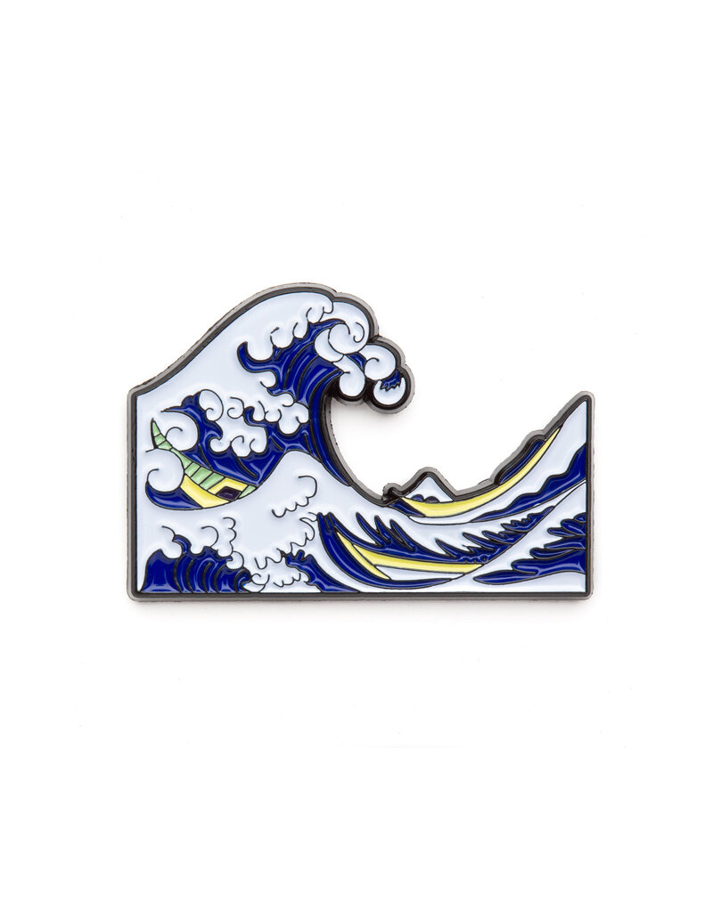 Hokusai Great Wave Cutout Pin