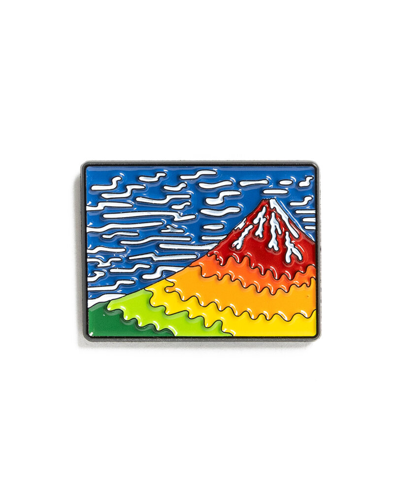 Hokusai Red Fuji Pin