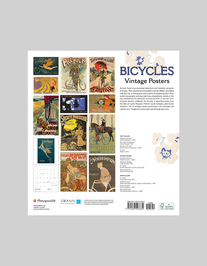 Bicycles Vintage Posters 2024 Wall Calendar