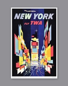 New York Fly TWA Print