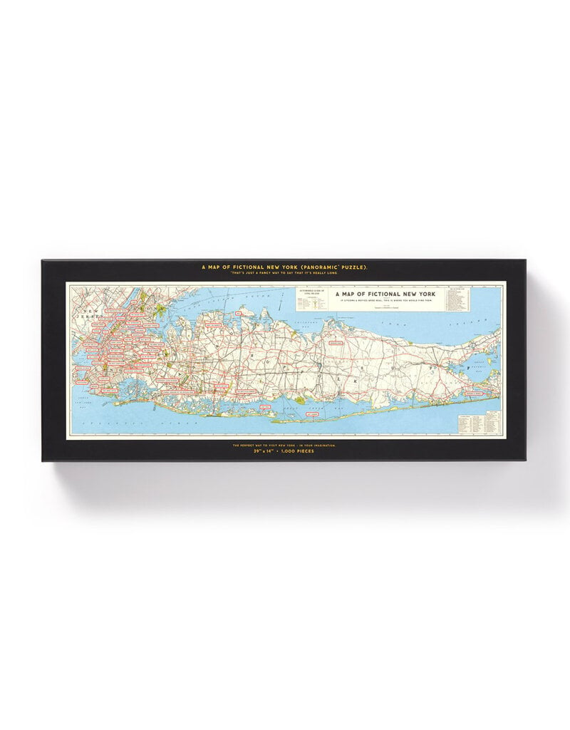 A Map of Fictional New York Panoramic Puzzle