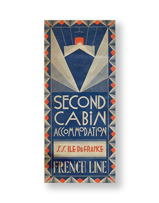 S.S. Ile de France Ticket Bookmark