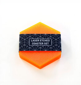 Laser Etched Coaster Set Orange