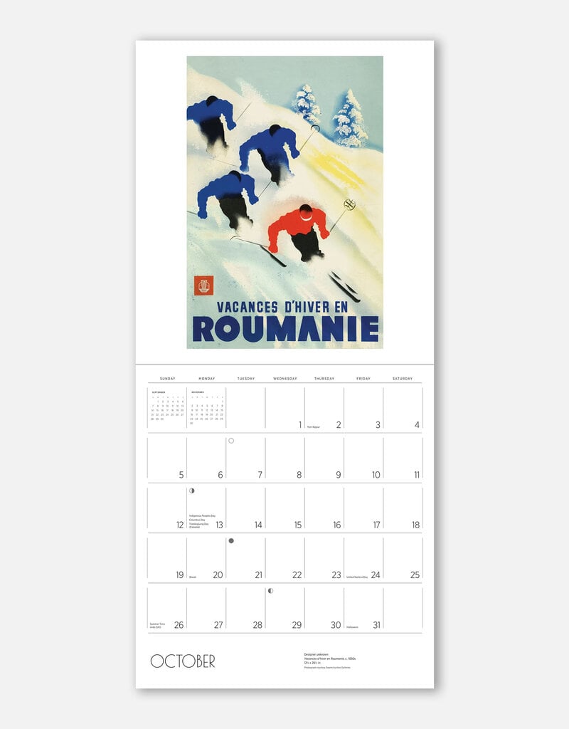 Ski the World 2025 Wall Calendar