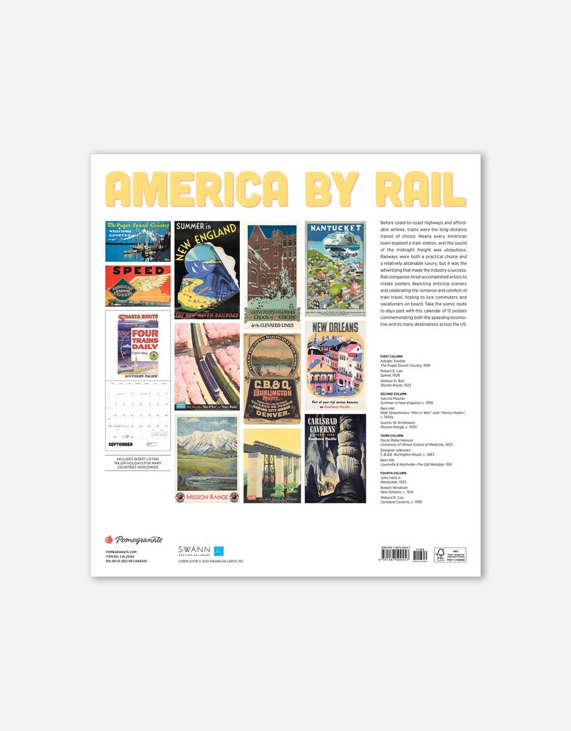 America by Rail 2025 Wall Calendar