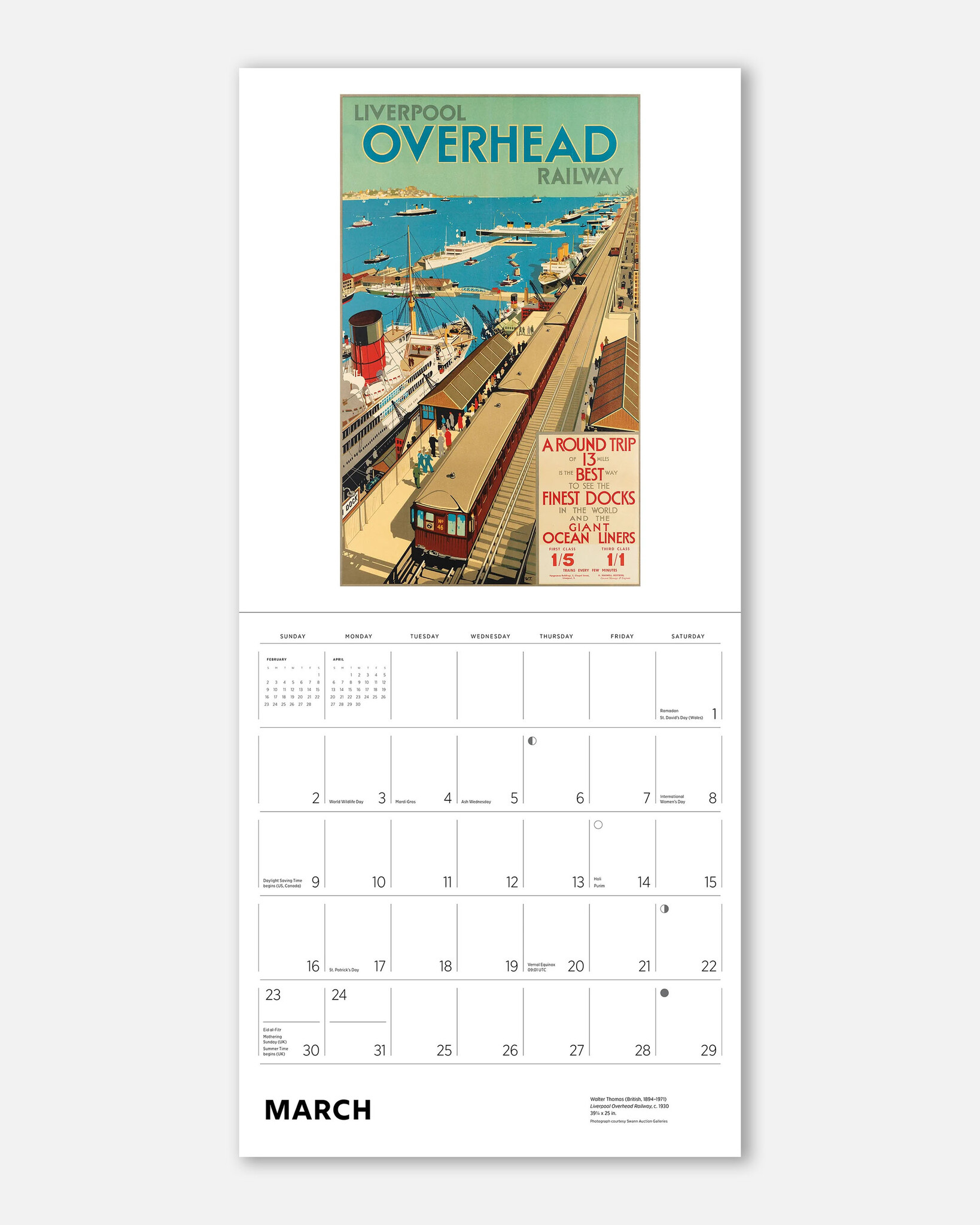 England by Rail 2025 Wall Calendar Poster House Shop