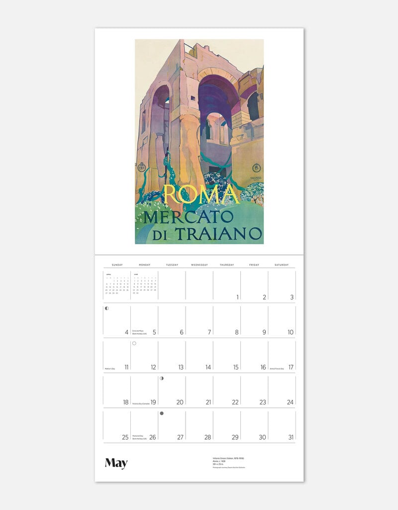 Italy Vintage Travel Posters 2025 Wall Calendar