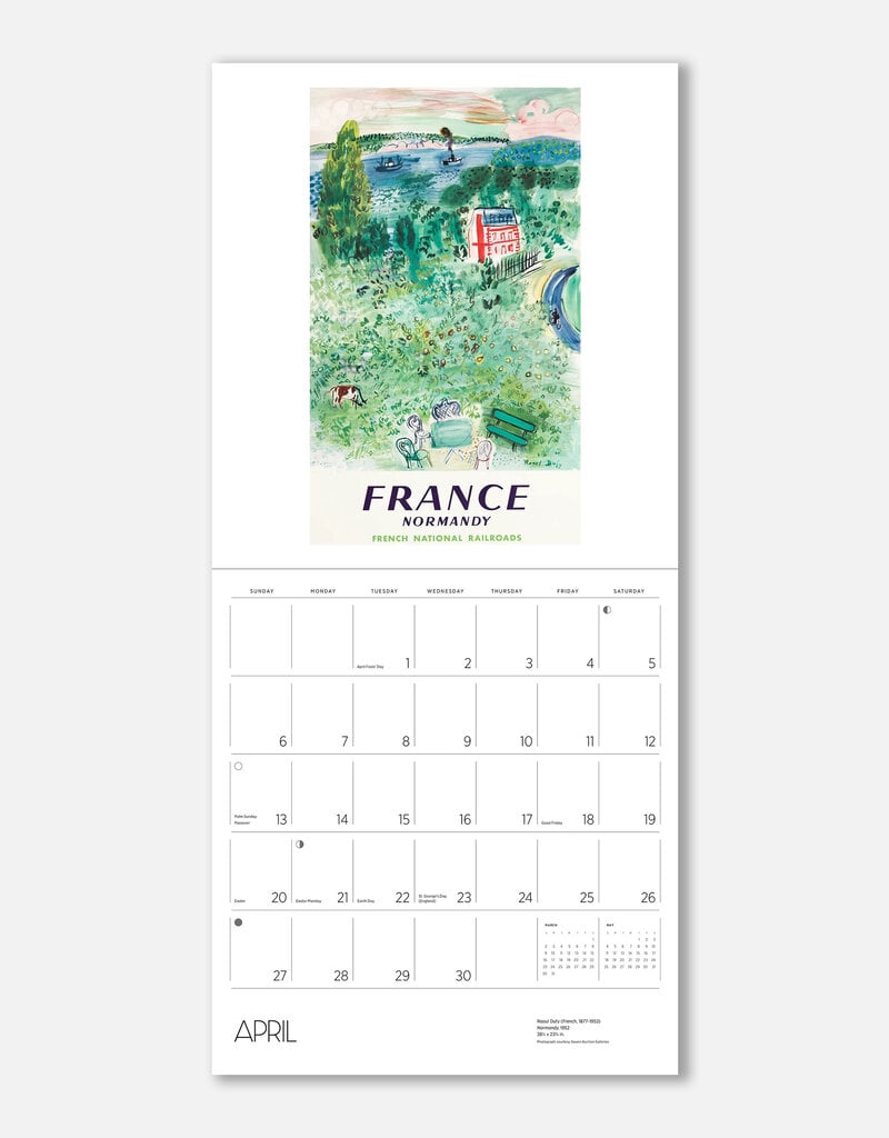 France Vintage Travel Posters 2025 Wall Calendar