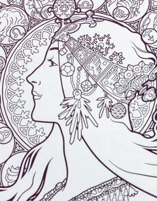 Alphonse Mucha Coloring Book