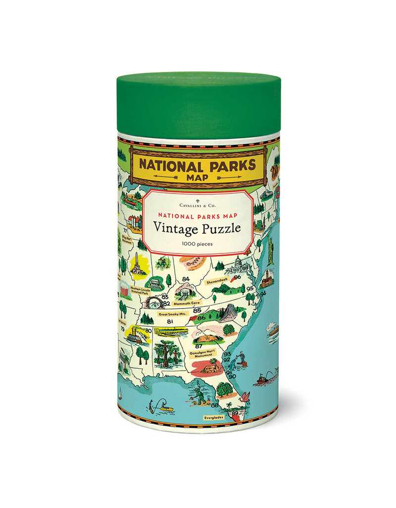 National Parks Map 1000 Piece Puzzle