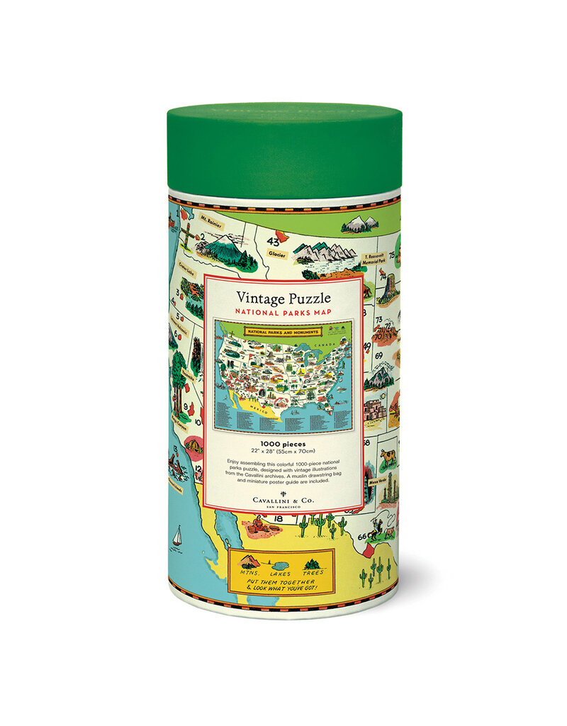 National Parks Map 1000 Piece Puzzle