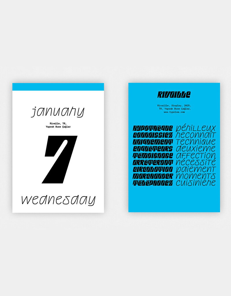Typodarium 365 Day Type Calendar