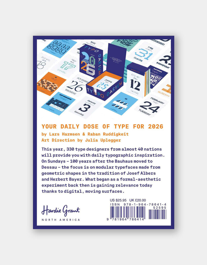 Typodarium 365 Day Type Calendar
