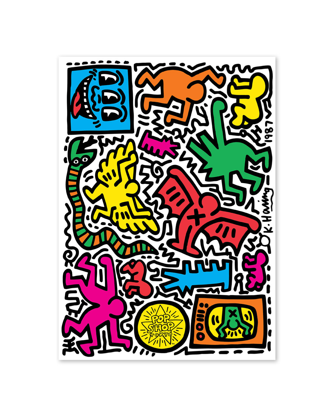 Keith Haring Pop Shop Tokyo Sticker Sheet - Poster House Shop