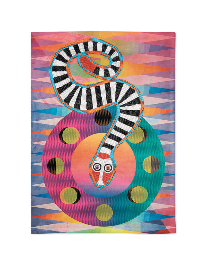 Jeffrey Gibson Clown Snake Tea Towel