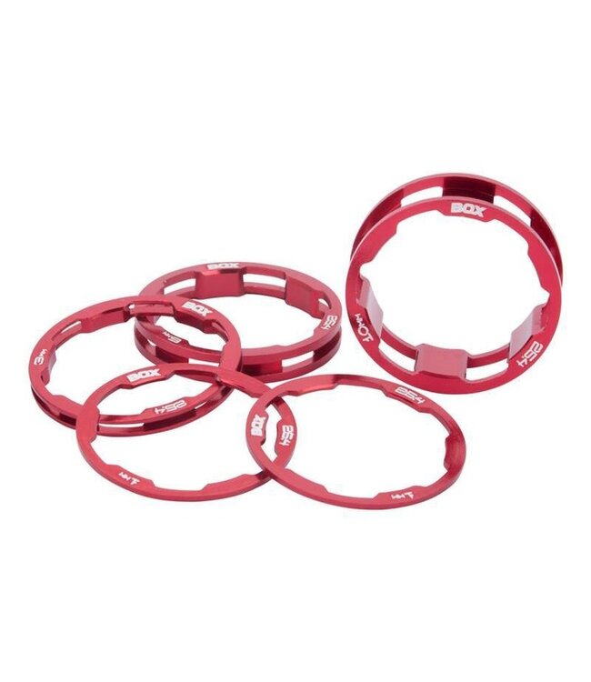 BOX ONE HEADSET SPACER KIT 1 1/8" RED