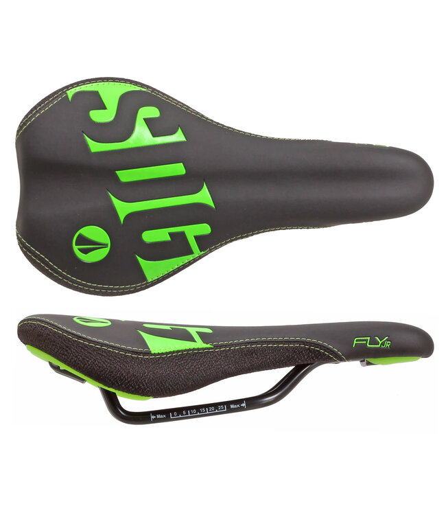 SDG FLY JR SADDLE BLACK/NEON GREEN