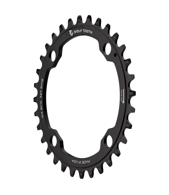 WOLF TOOTH CHAINRING 4 BOLT 104BCD 32T BLACK