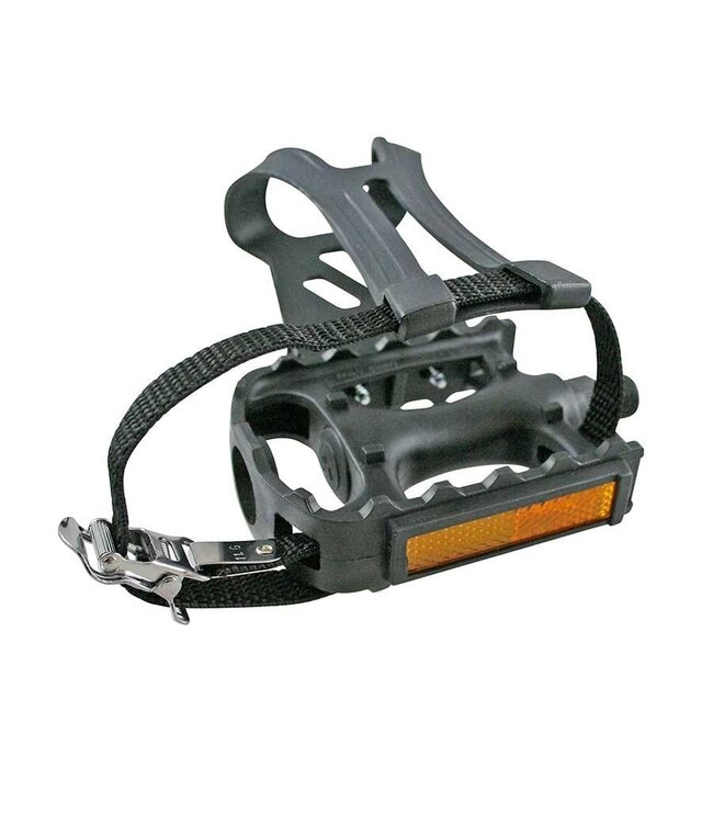 EVO ADVENTURE PLUS PLASTIC 9/16" PEDALS W/ TOE CLIPS & STRAPS
