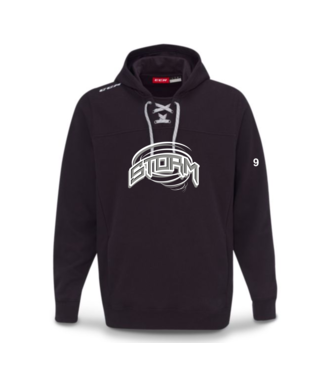 CUSTOM STRATHMORE STORM CCM TEAM FLEECE HOODIE BLACK F7512 SR