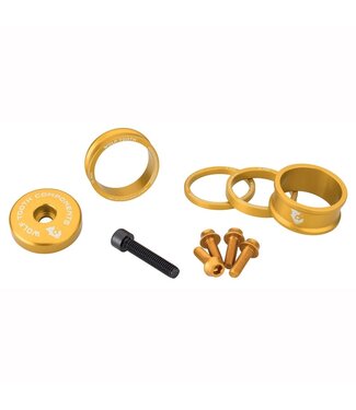 WOLF TOOTH WOLF TOOTH BLING KIT 1-1/8" HEADSET SPACERS GOLD