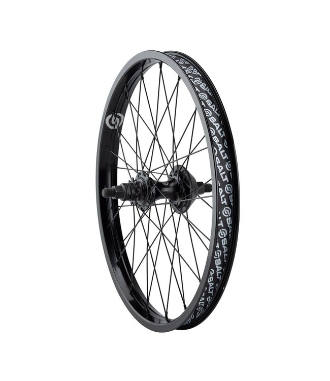 SALT EX REAR BMX WHEEL W/GUARDS  20" 14MM 9T BLACK (SINGLE WALL)