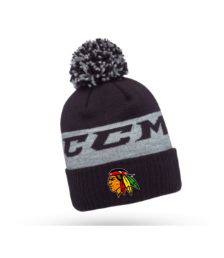 CUSTOM WAA CCM POM POM TOQUE BLACK C5409 YTH