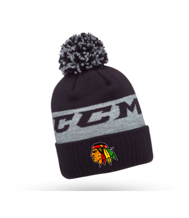 CUSTOM WAA CCM POM POM TOQUE BLACK C5409 YTH