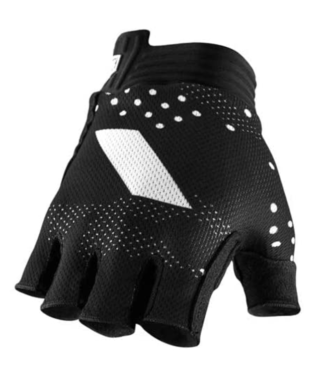 100% EXCEEDA WOMENS HALF FINGER GLOVE BLACK