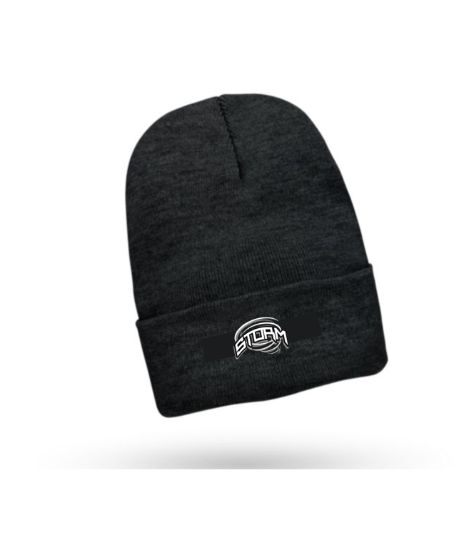 CUSTOM STRATHMORE STORM CCM CUFFED BEANIE  TOQUE BLACK C5407