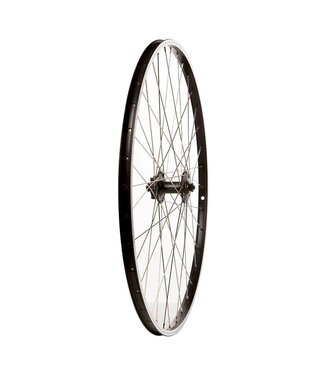 Alex ALEX DM18 700C FRONT WHEEL DISC QR BLACK (SILVER SPOKES)