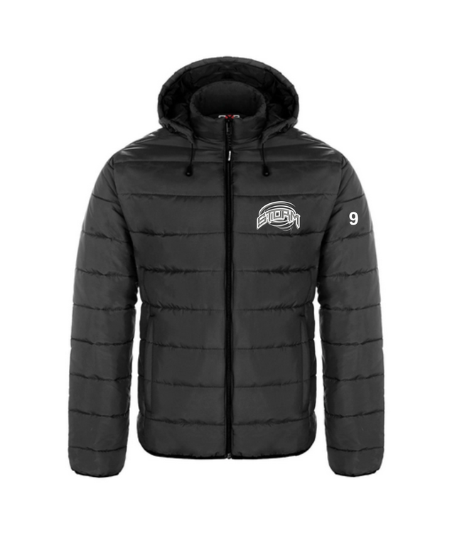 STRATHMORE STORM CANADA SPORTSWEAR GLACIAL HOODED PUFFER JACKET BLACK SR
