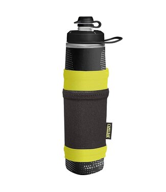 CAMELBAK PEAK FITNESS CHILL 24OZ WATER BOTTLE W/POCKET BLACK/LIME