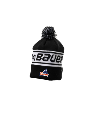 GLACIERS BAUER TEAM RIBBED POM TOQUE OSFA BLACK